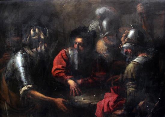 Follower of Salvator Rosa (1615-1673) Soldiers Playing Dice, 47.5 x 66in.